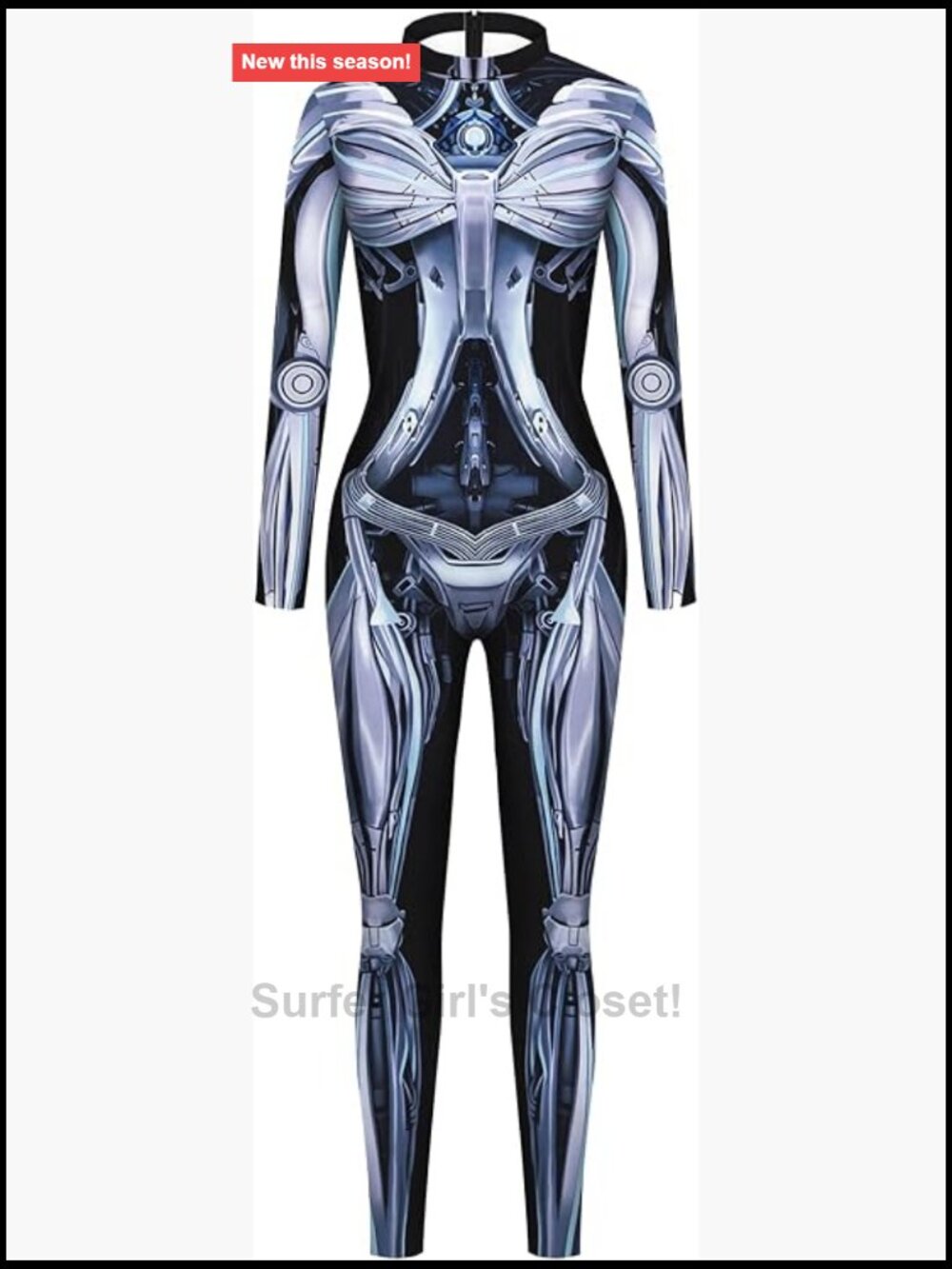 3D Printed Skeleton Jumpsuit Skinny Long Sleeve Bodysuit Cosplay Halloween